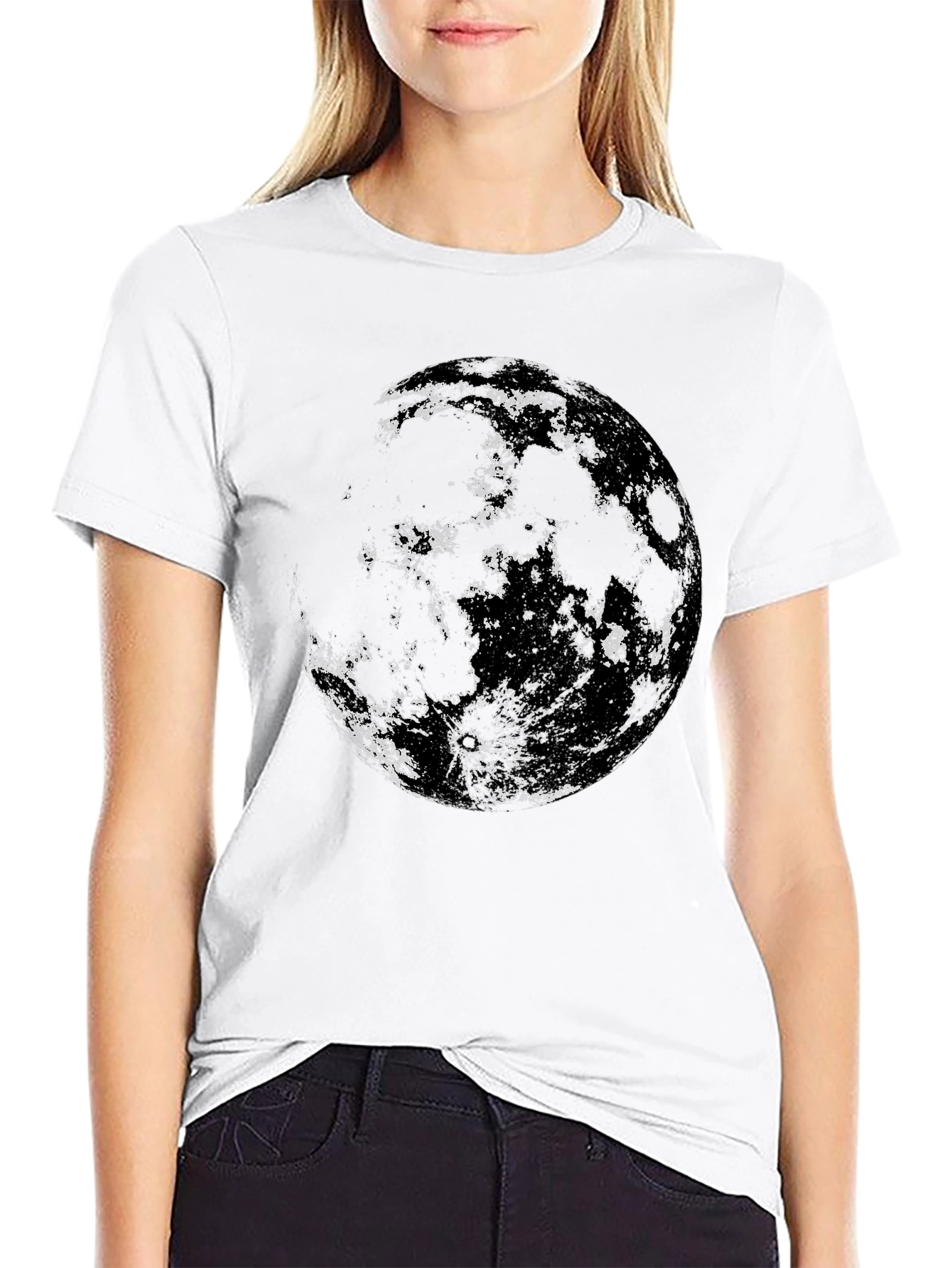 Lunar Sphere Graphic Tee - Black Cotton Blend