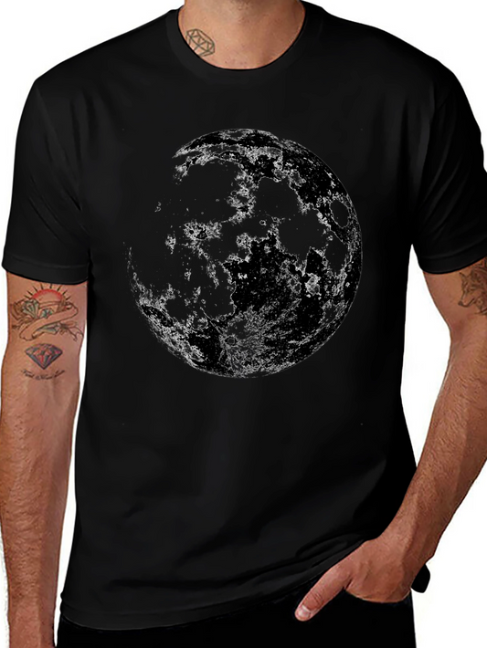 Lunar Sphere Graphic Tee - Black Cotton Blend