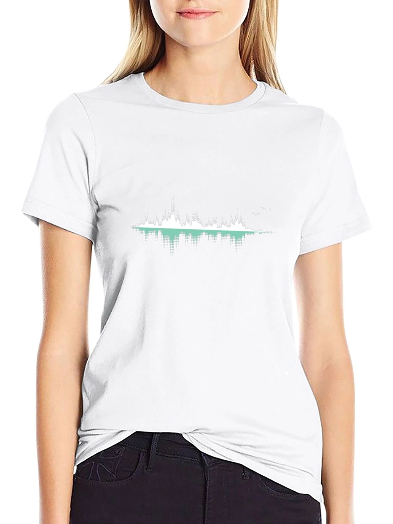 Modern Cityscape Reflection Graphic Tee
