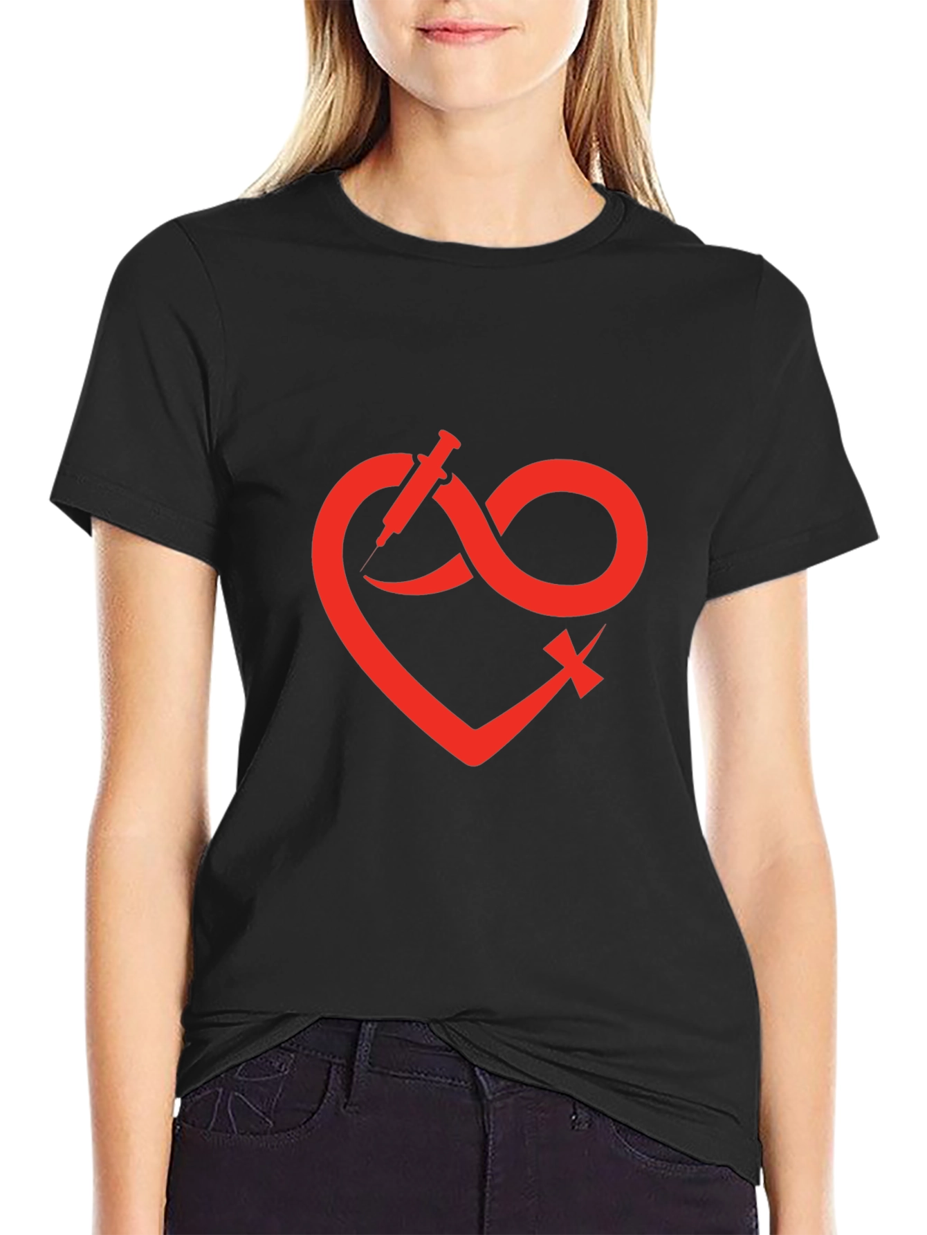 Heart Infinity Syringe Graphic T-Shirt