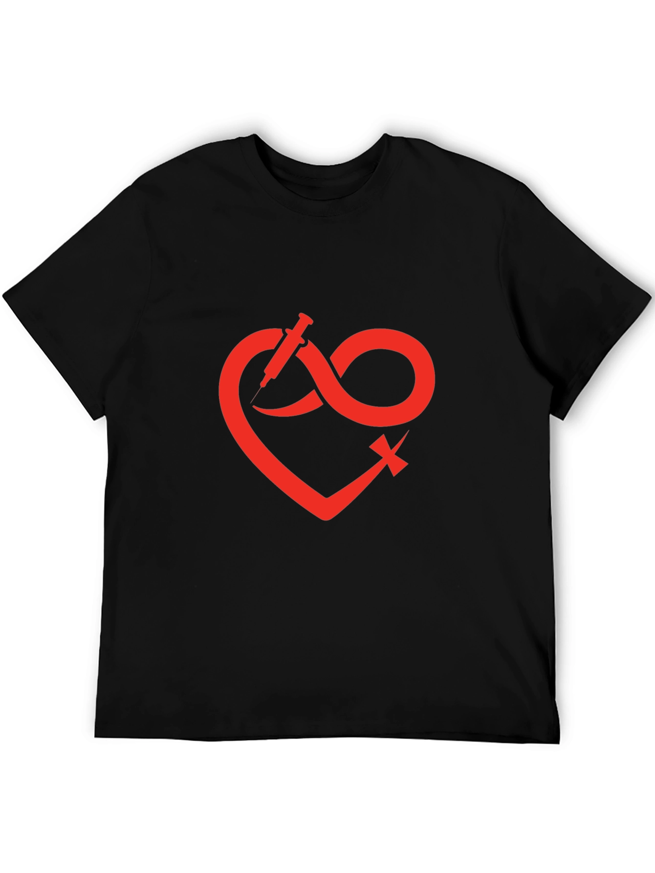 Heart Infinity Syringe Graphic T-Shirt