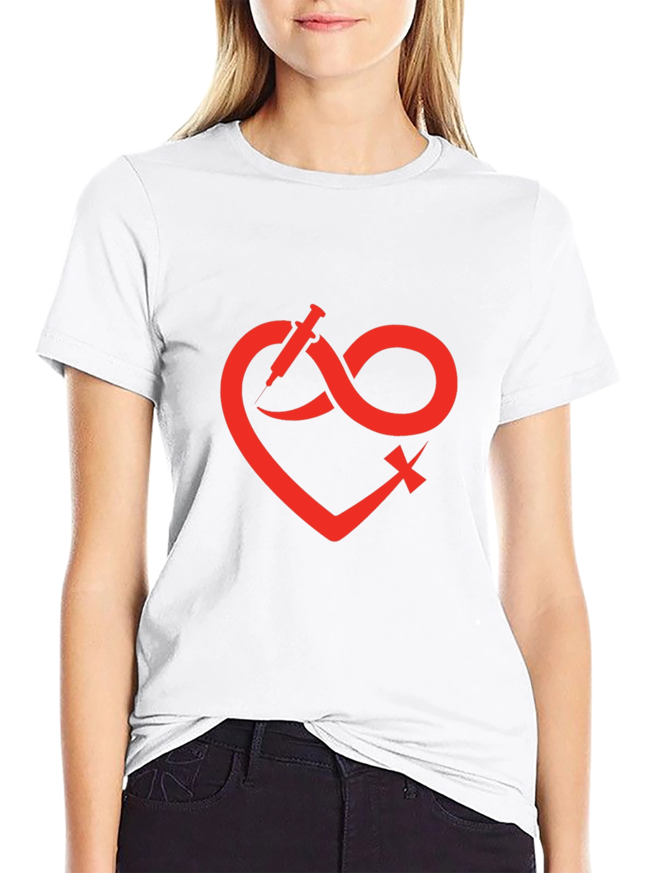 Heart Infinity Syringe Graphic T-Shirt