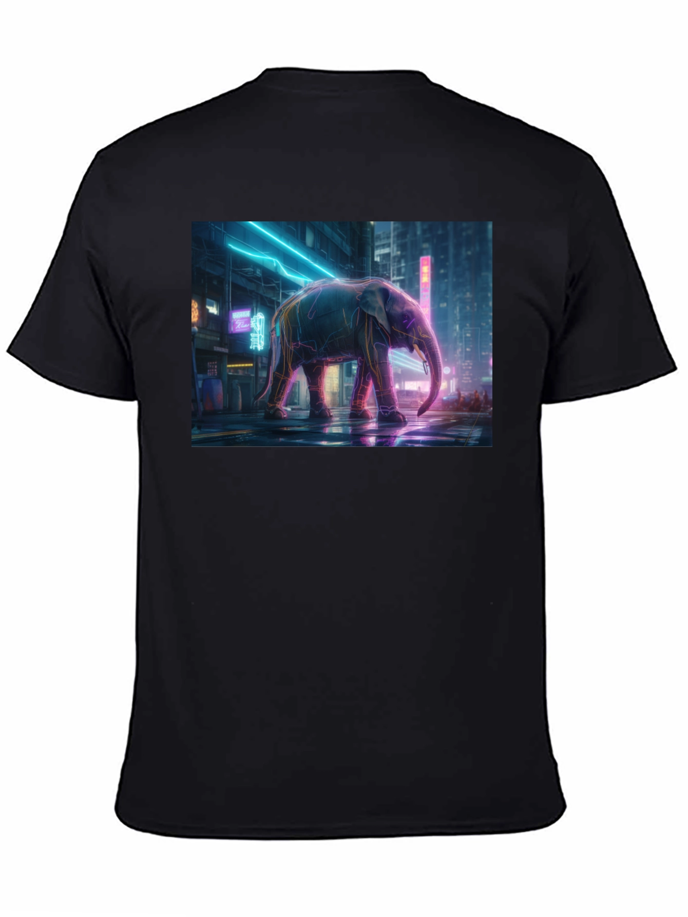 Neon Elephant Graphic Tee - Urban Style