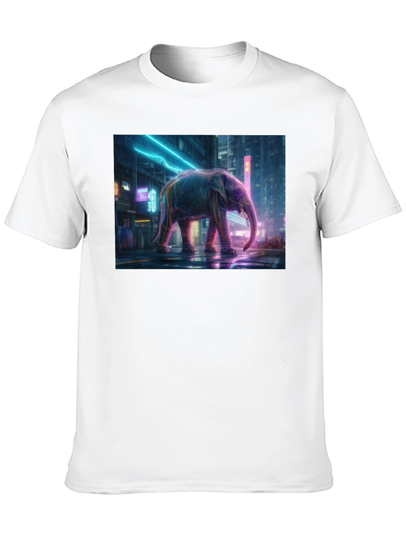 Neon Elephant Graphic Tee - Urban Style