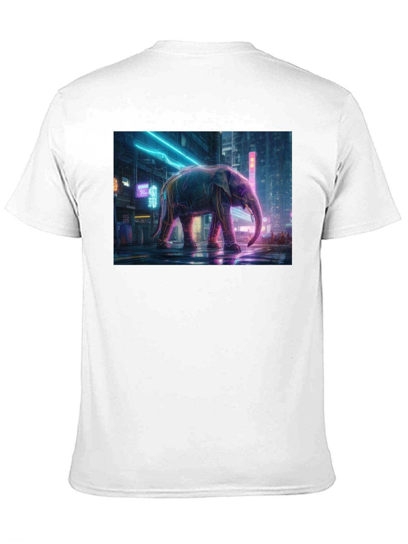 Neon Elephant Graphic Tee - Urban Style