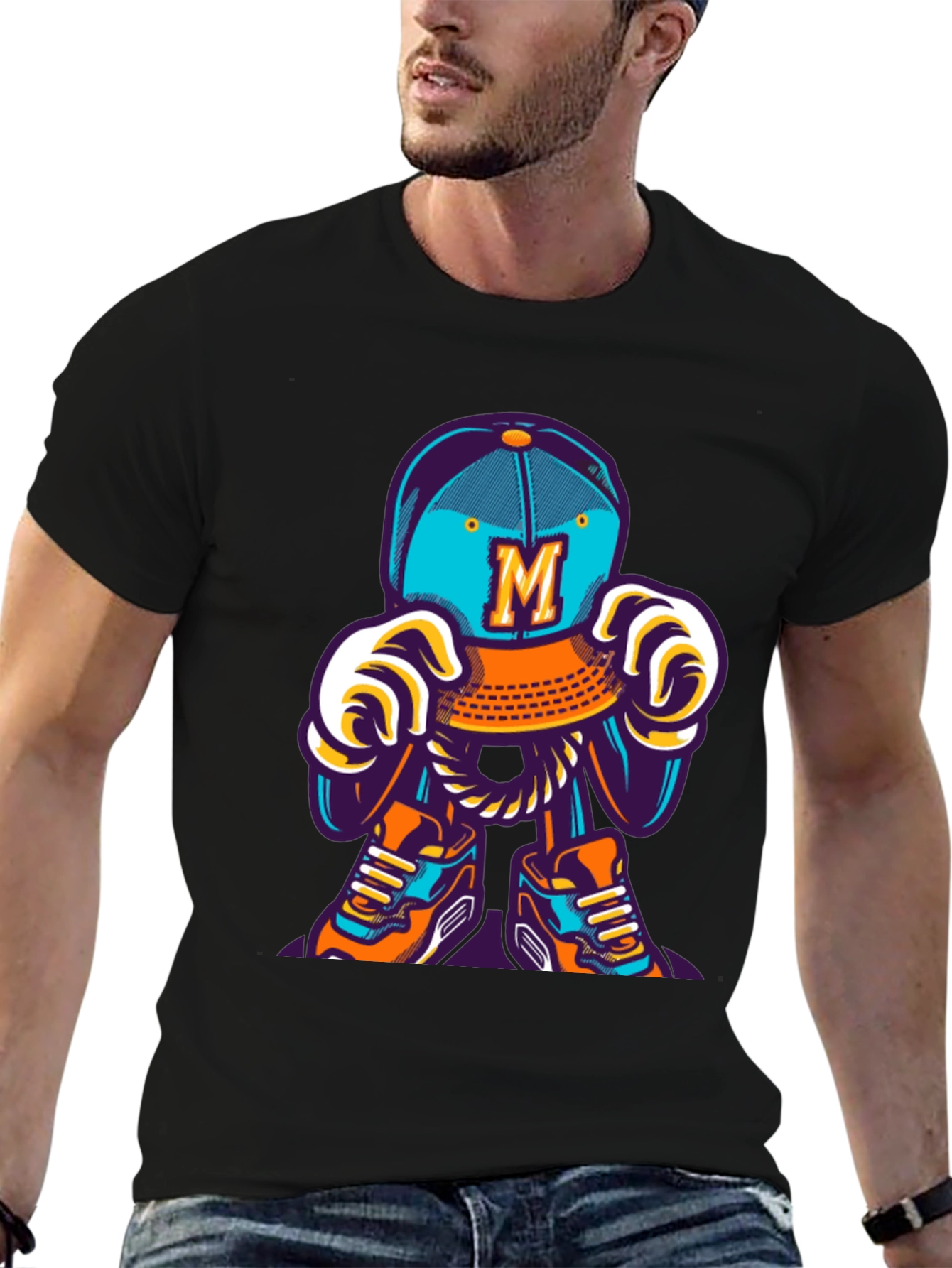 Fun Cartoon Character Graphic T-Shirt - Casual Wear