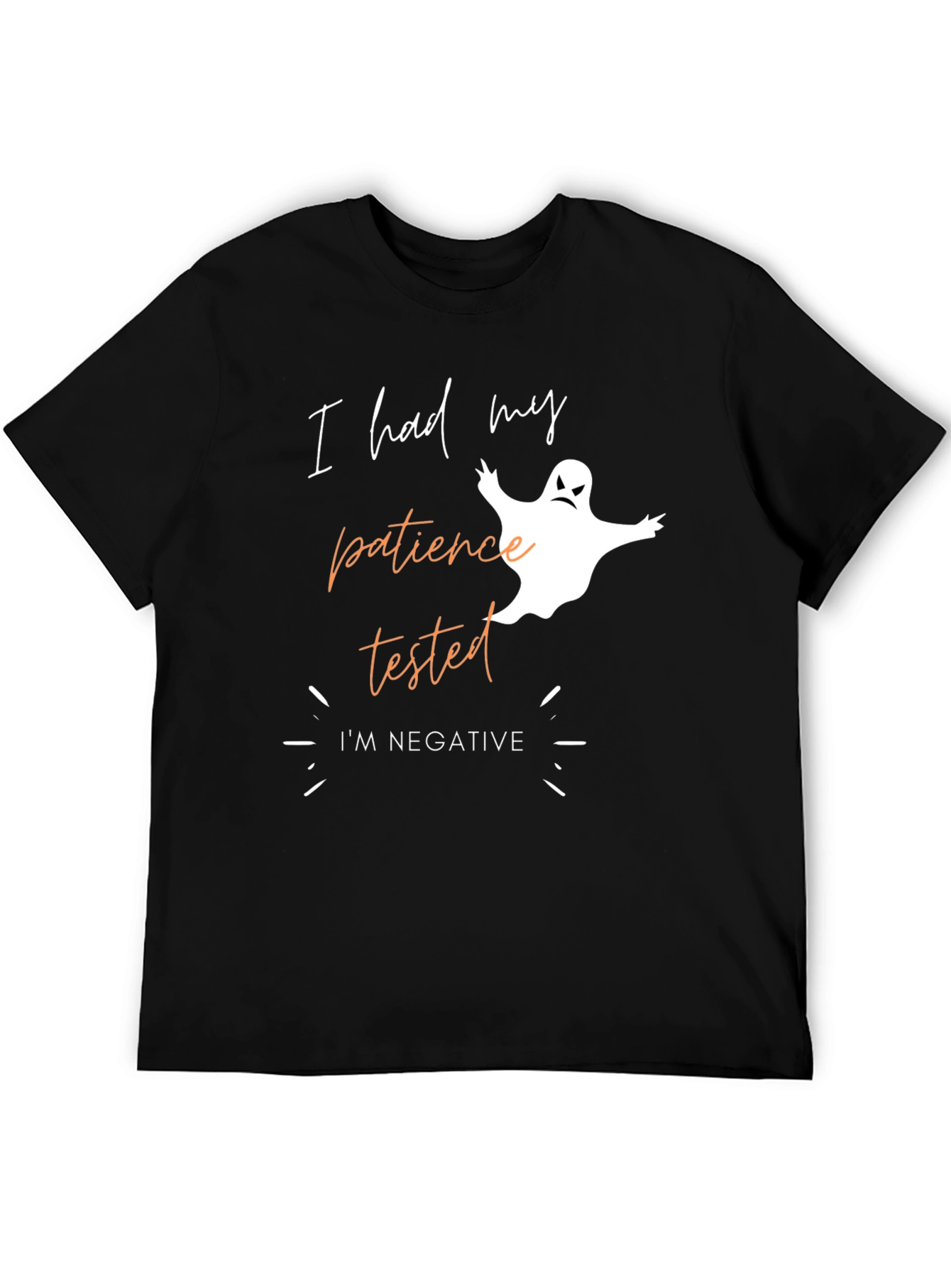 Funny Halloween Patience Tested Ghost Graphic T-Shirt