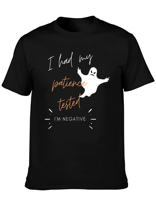 Funny Halloween Patience Tested Ghost Graphic T-Shirt