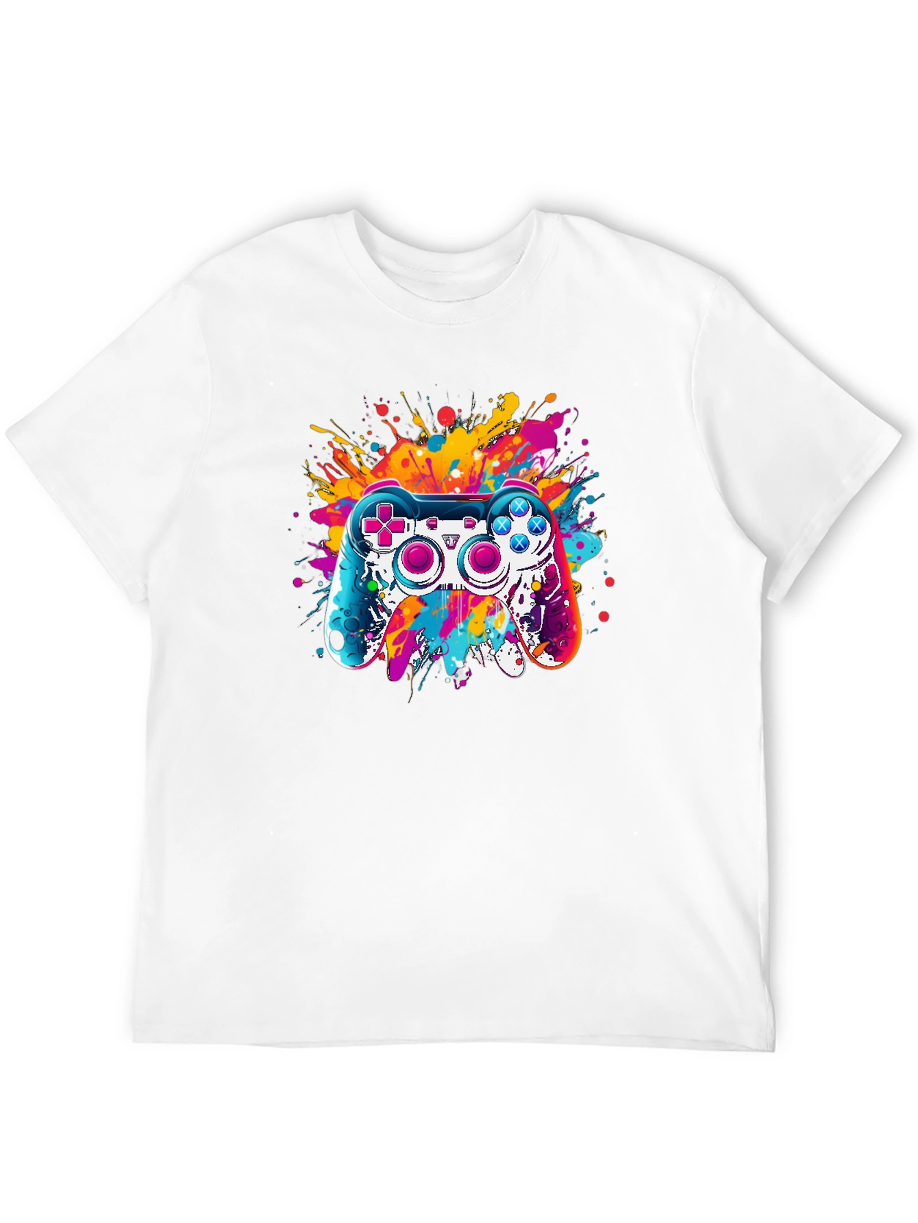 Gaming Controller Splatter Graphic Tee - Black