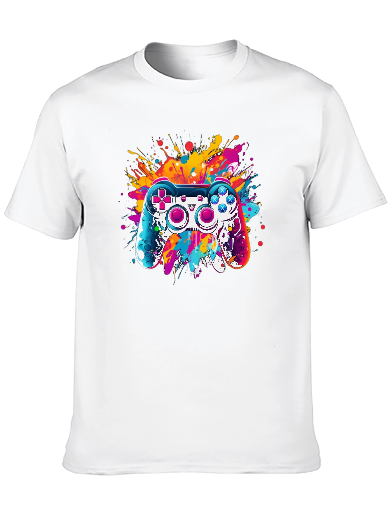 Gaming Controller Splatter Graphic Tee - Black