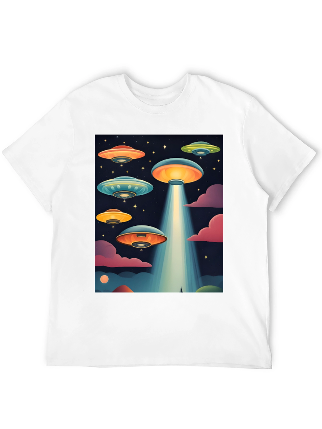 Retro UFO Graphic T-Shirt - Sci-Fi Alien Tee