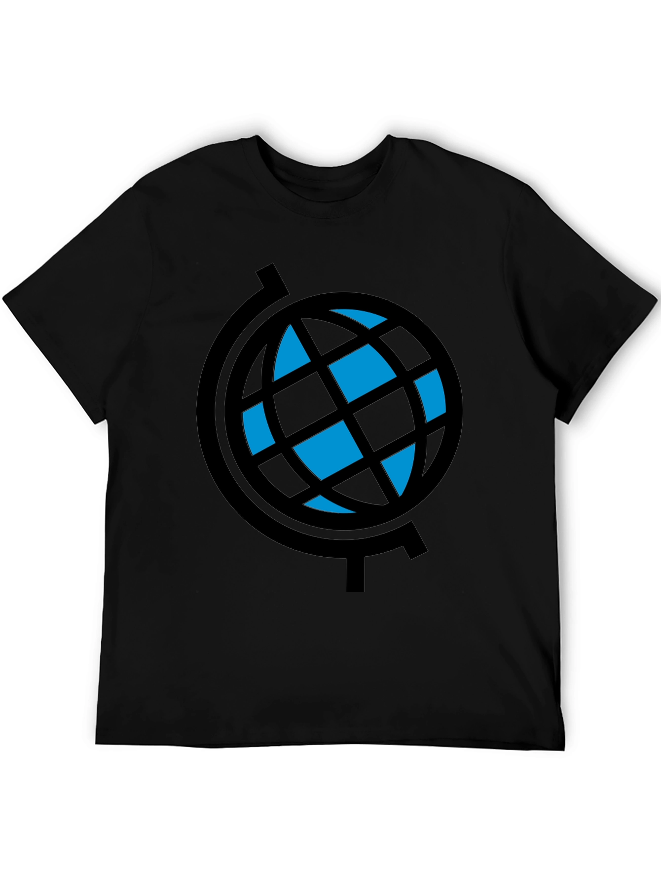Globe Graphic T-Shirt - Black Crew Neck Tee