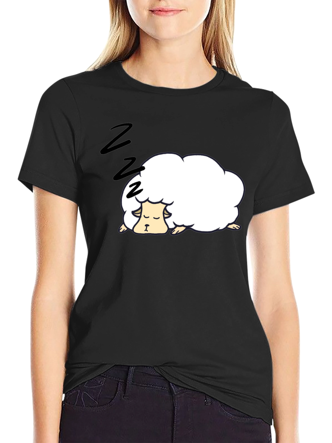 Sleepy Sheep Black T-Shirt