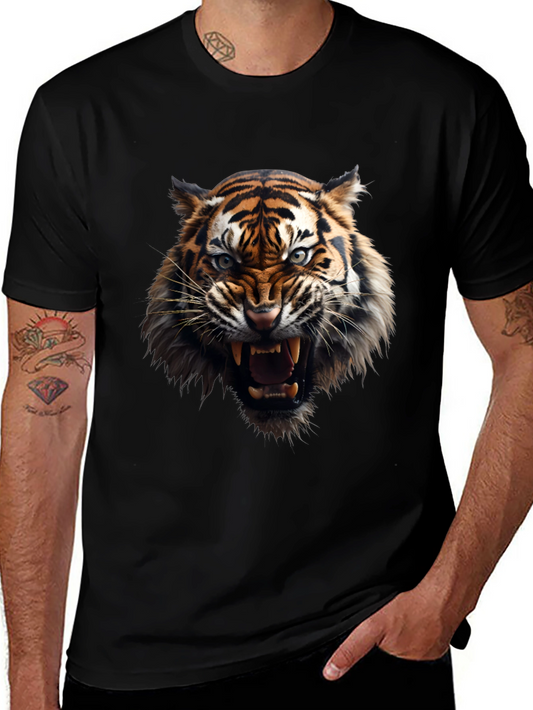 Fierce Tiger Graphic Black T-Shirt