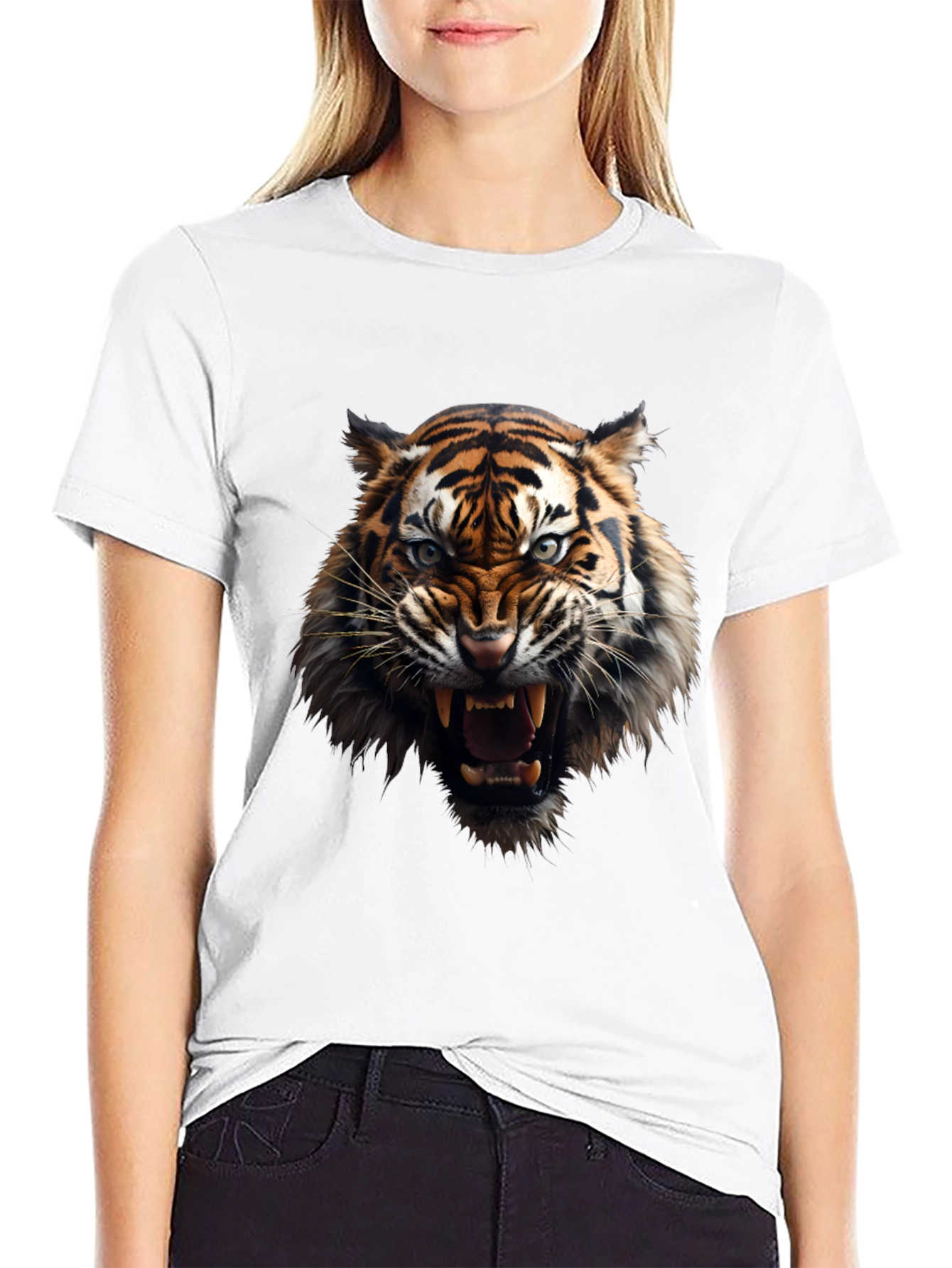Fierce Tiger Graphic Black T-Shirt
