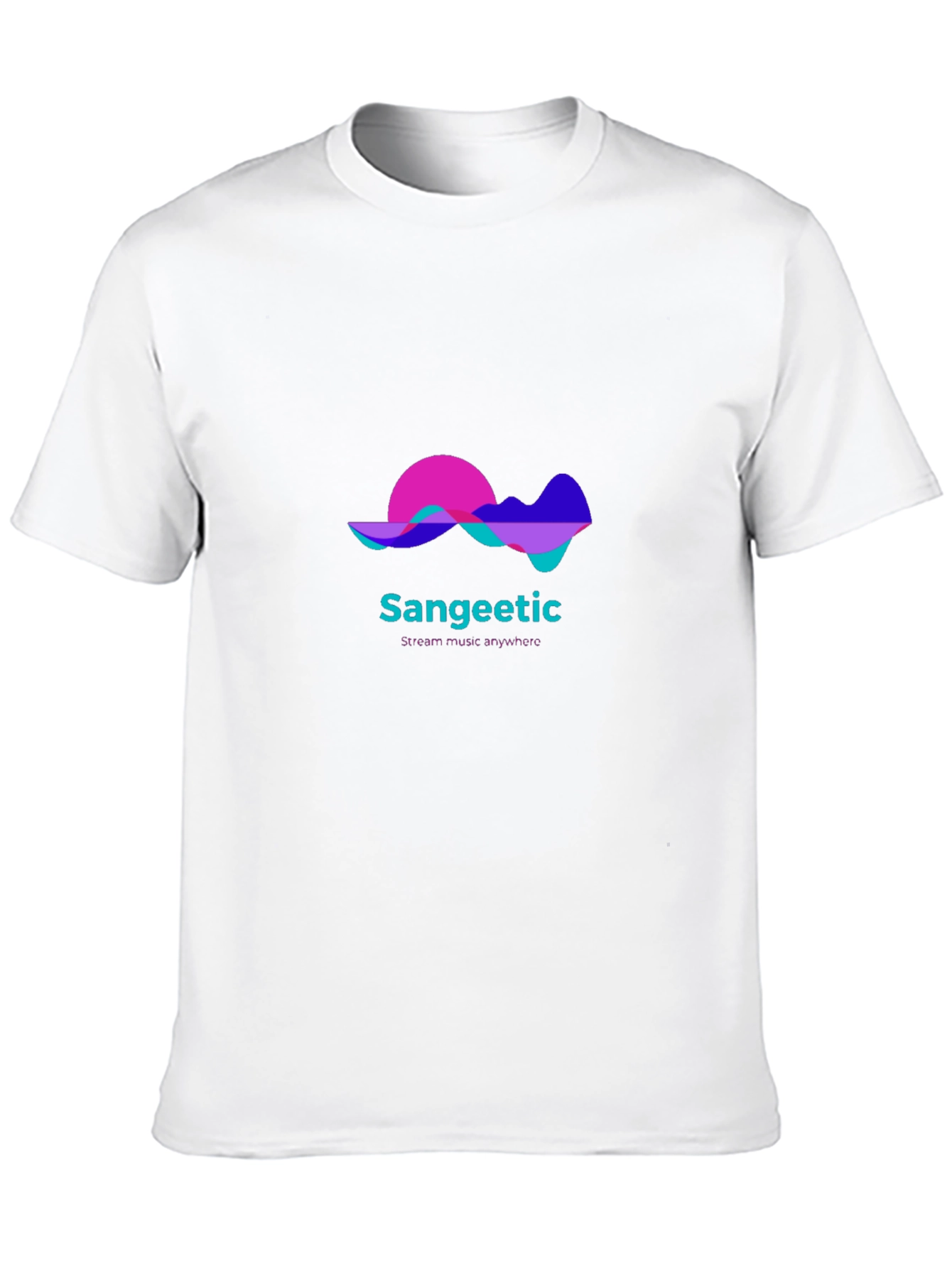 Sangeetic Stream Music Anywhere Black T-Shirt