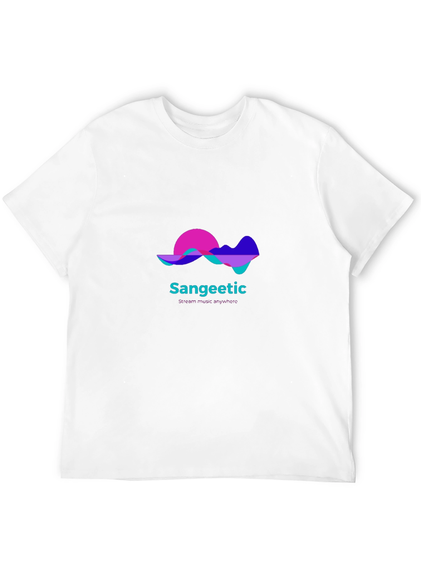 Sangeetic Stream Music Anywhere Black T-Shirt