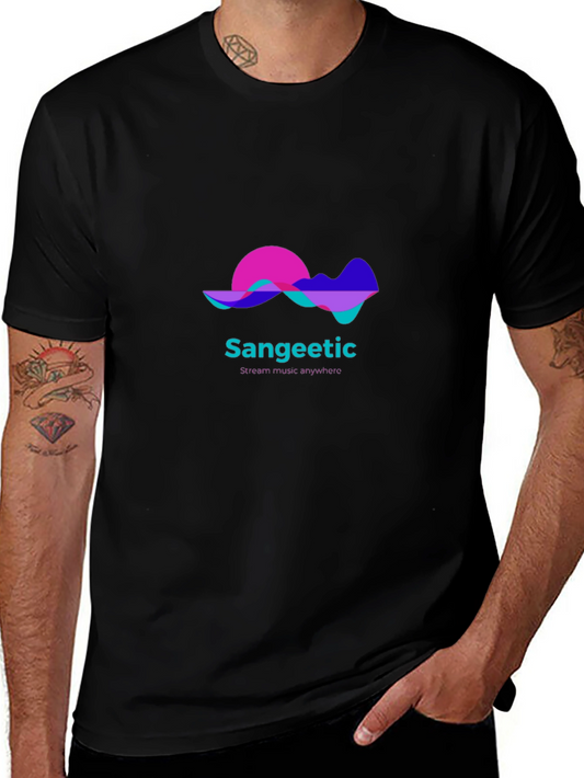 Sangeetic Stream Music Anywhere Black T-Shirt