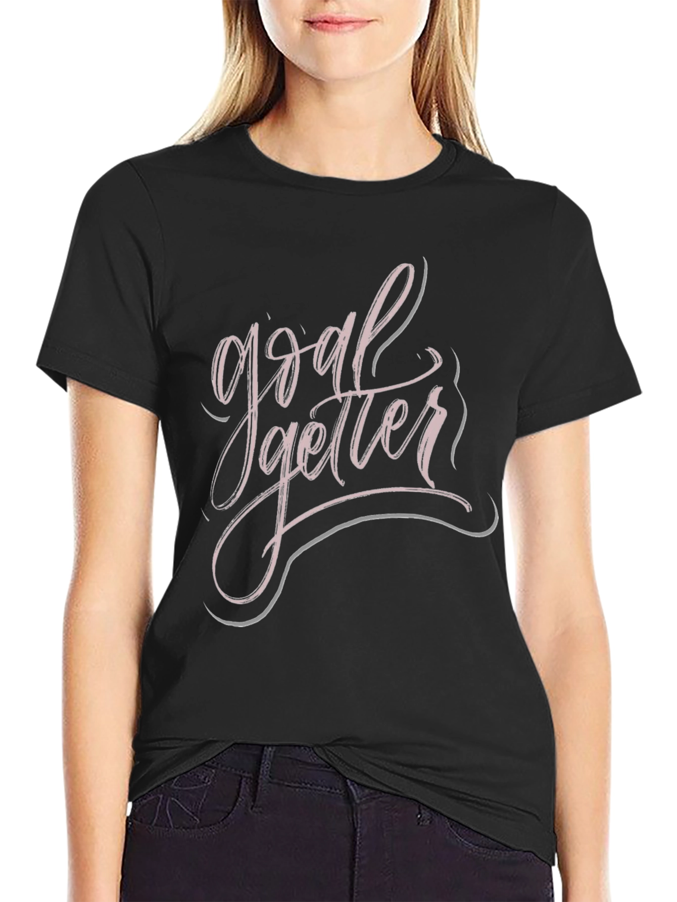 Goal Getter Graphic Tee - Stylish Black T-Shirt