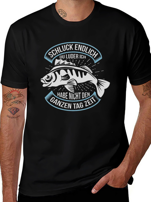 Funny Fisherman Graphic Tee - German Slogan