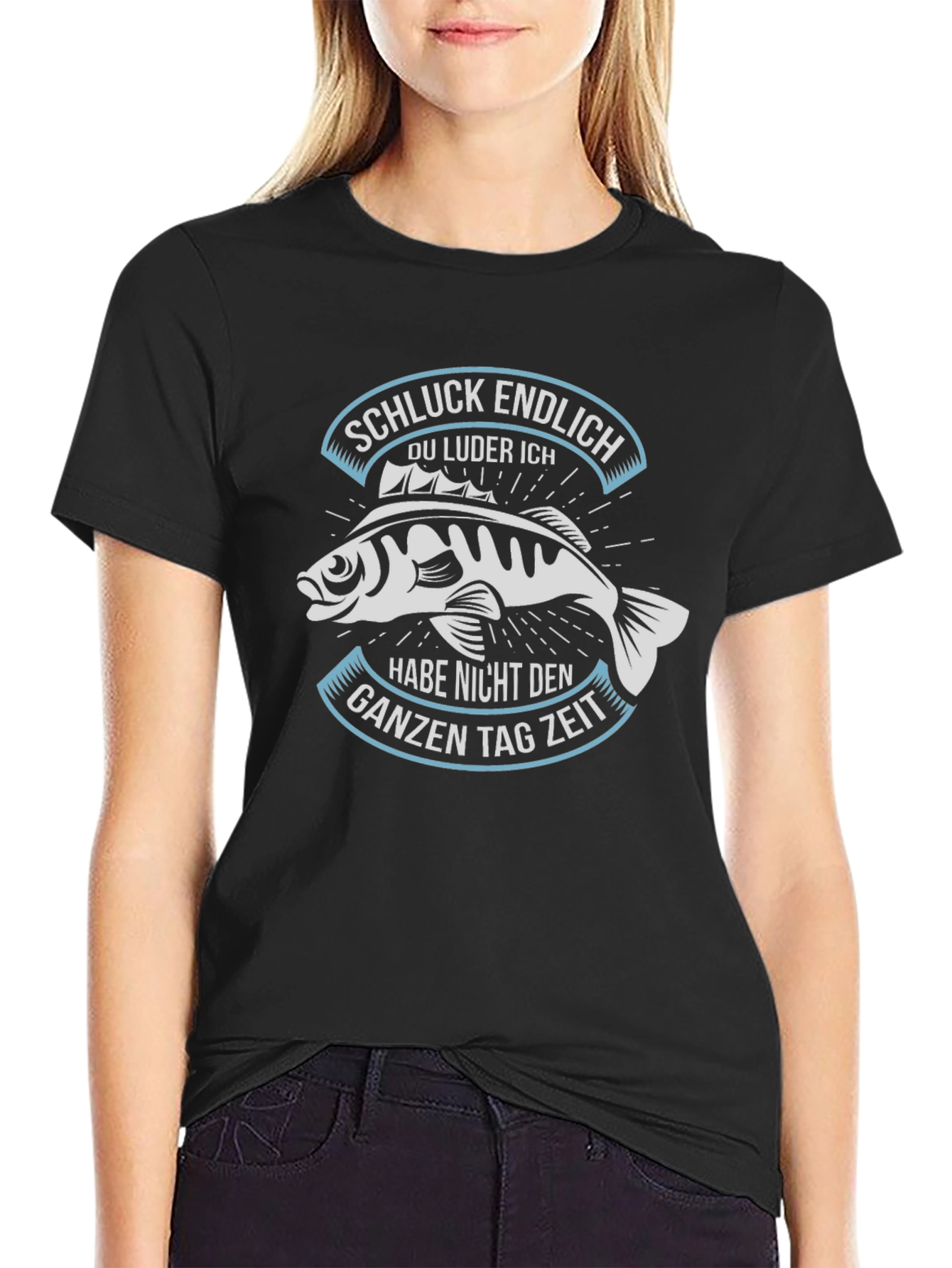 Funny Fisherman Graphic Tee - German Slogan