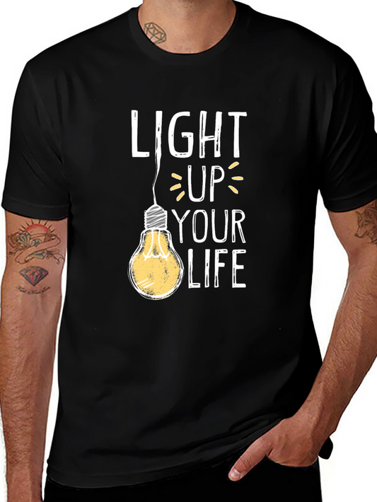 Light Up Your Life Graphic Tee - Black Cotton Shirt