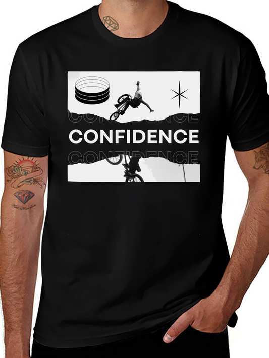Confidence Graphic Print Black Tee