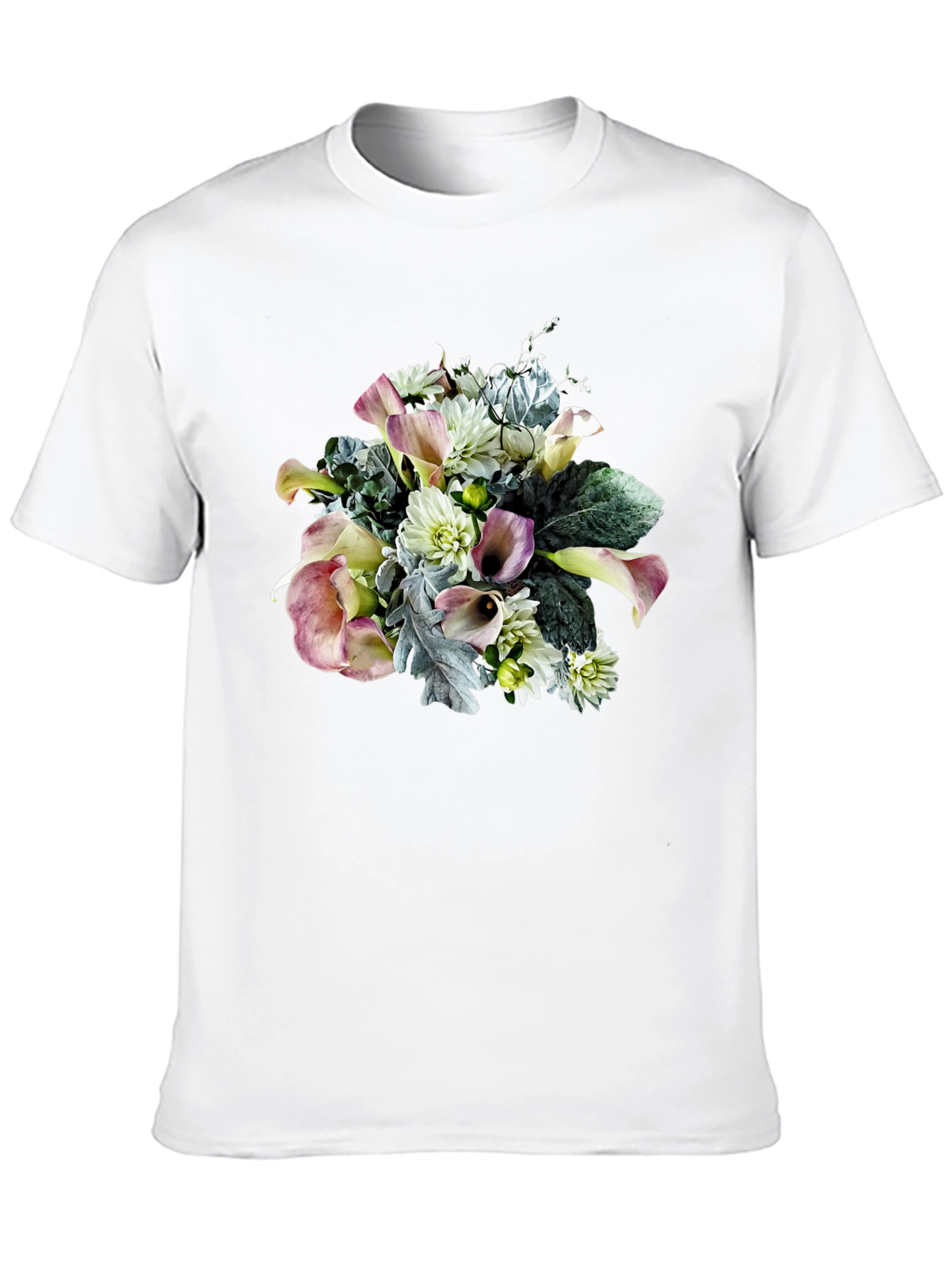 Floral Bouquet Graphic Black T-Shirt