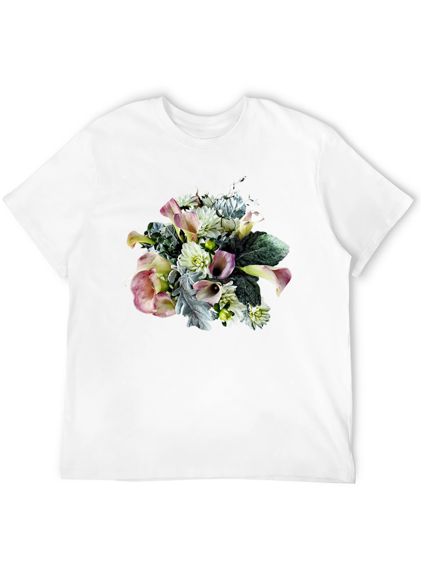 Floral Bouquet Graphic Black T-Shirt