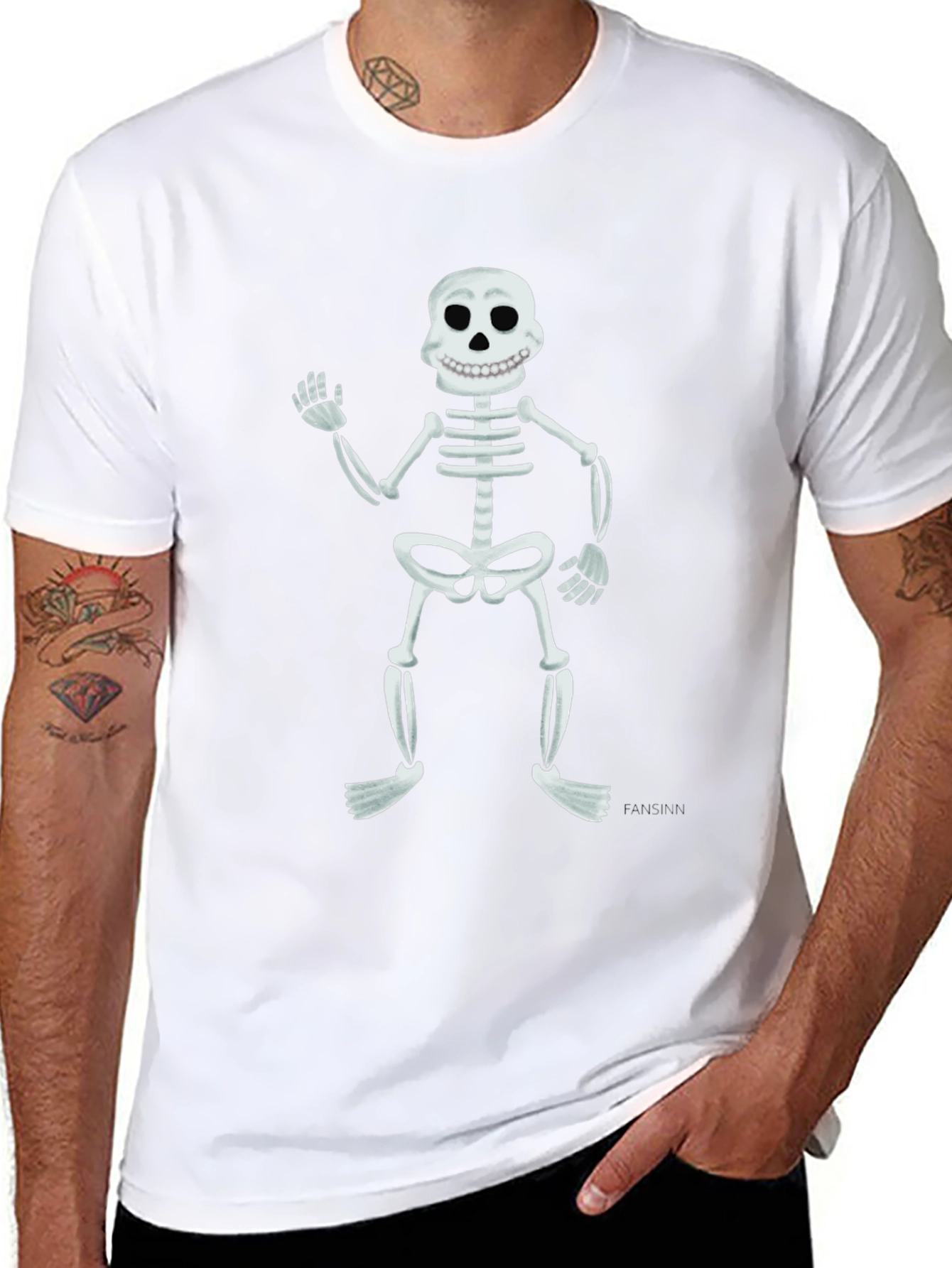 Skeleton Graphic Tee - Mens Black Short Sleeve