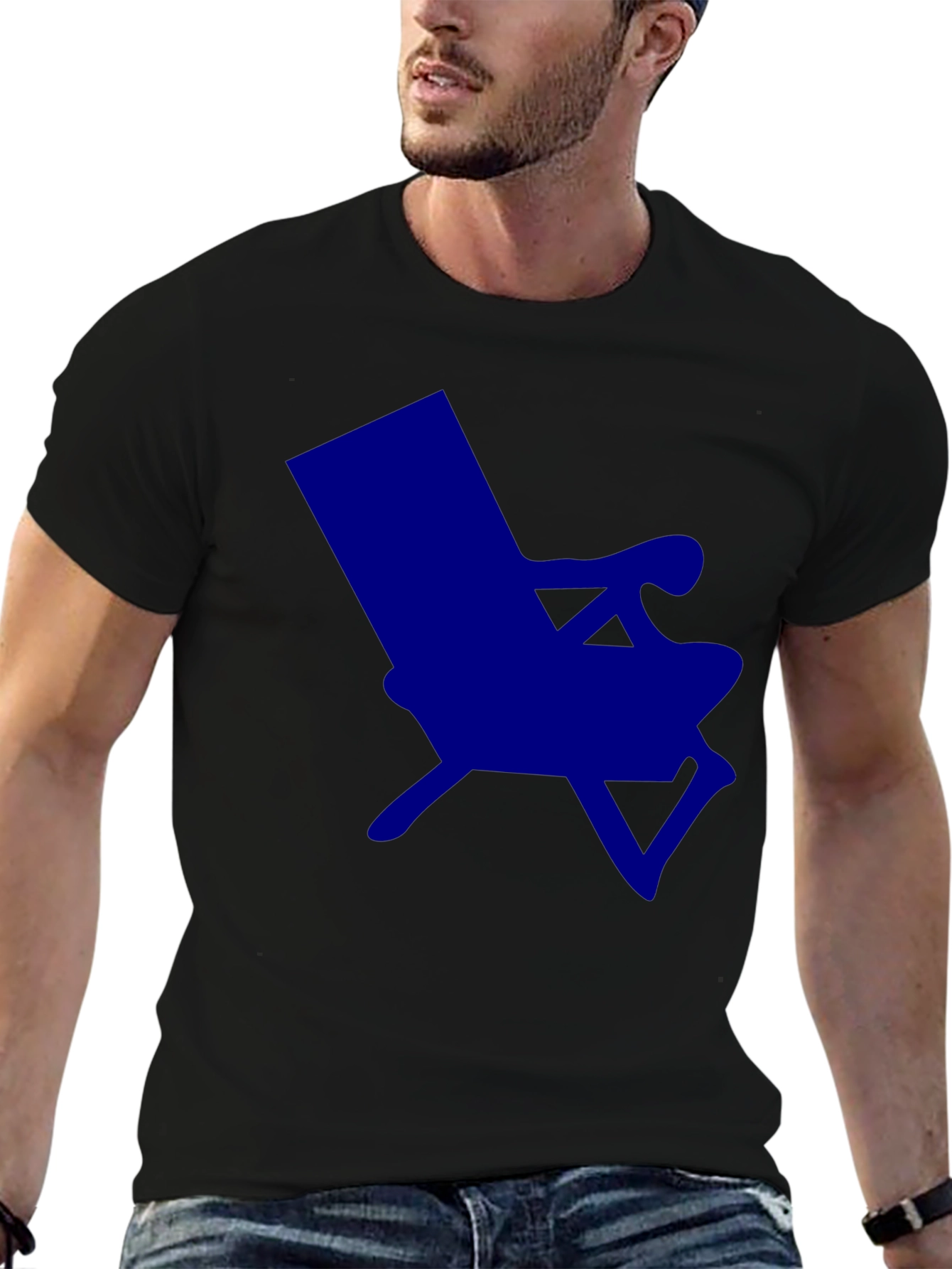 Modern Blue Chair Graphic T-Shirt - Casual Style
