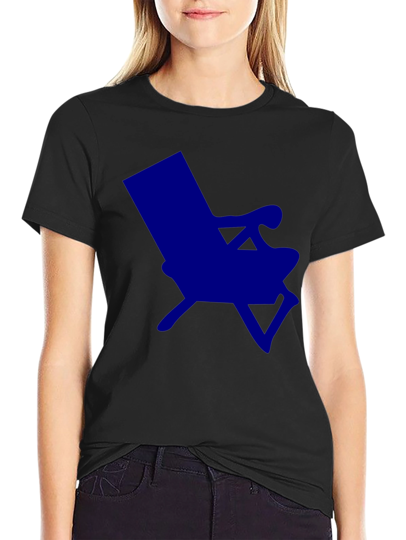 Modern Blue Chair Graphic T-Shirt - Casual Style