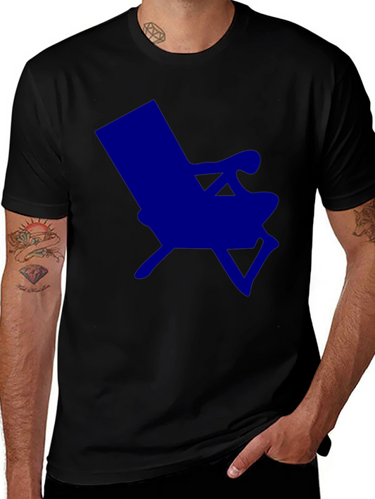 Modern Blue Chair Graphic T-Shirt - Casual Style
