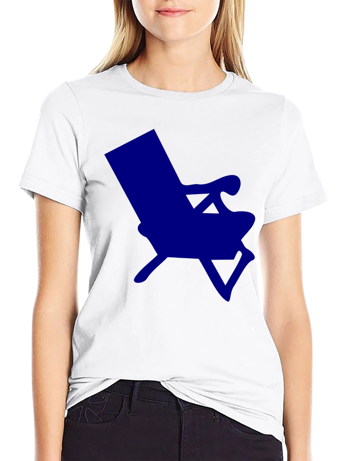 Modern Blue Chair Graphic T-Shirt - Casual Style