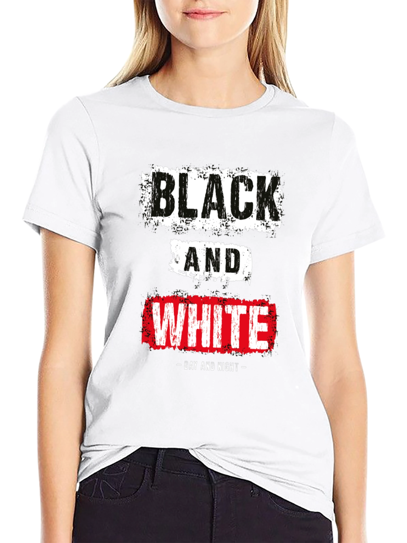 Black & White Day Night Graphic T-Shirt
