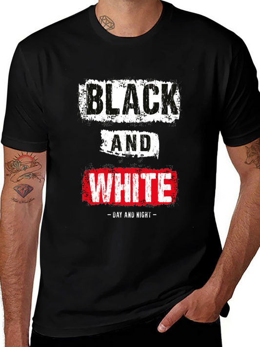 Black & White Day Night Graphic T-Shirt