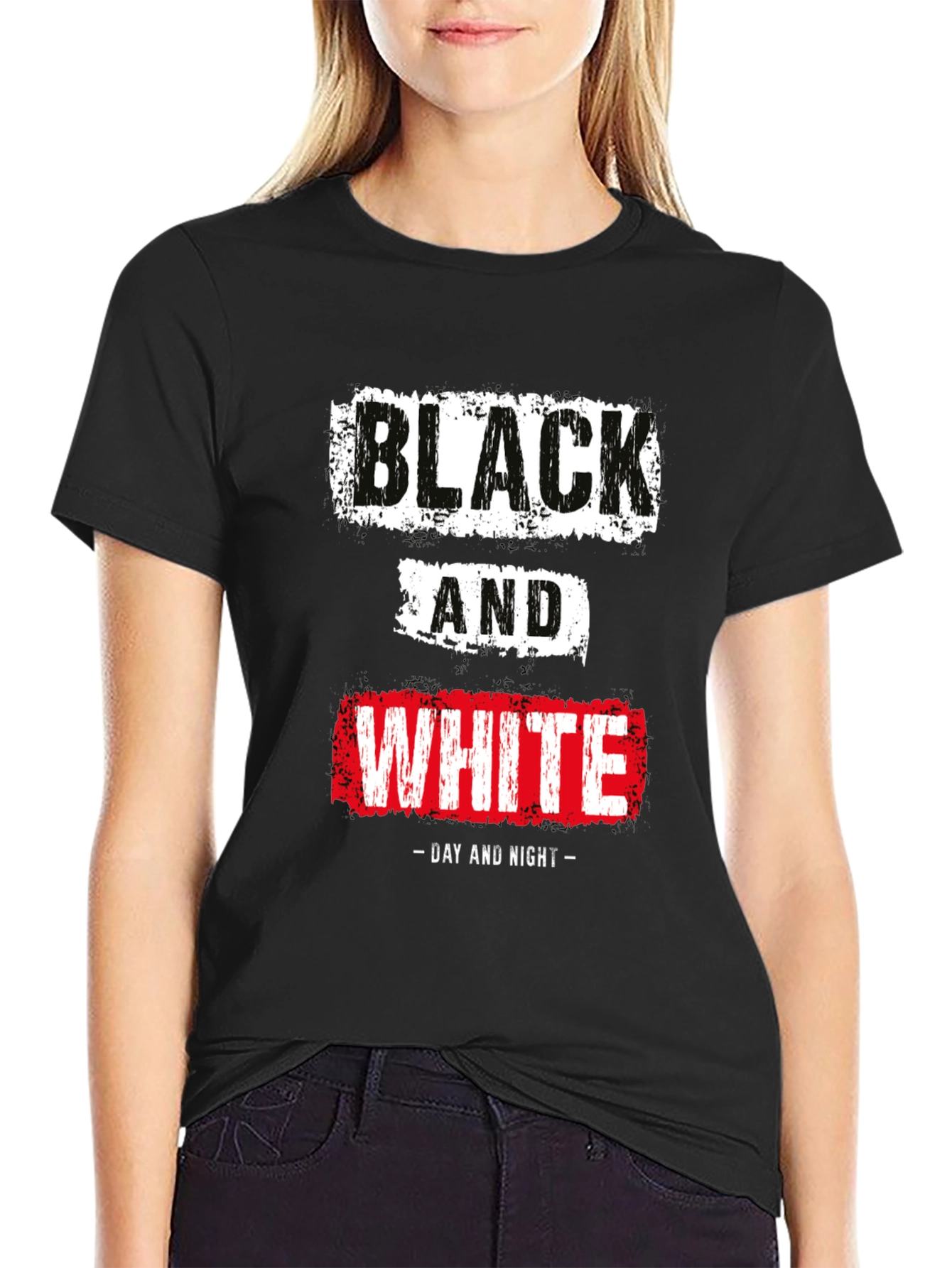Black & White Day Night Graphic T-Shirt