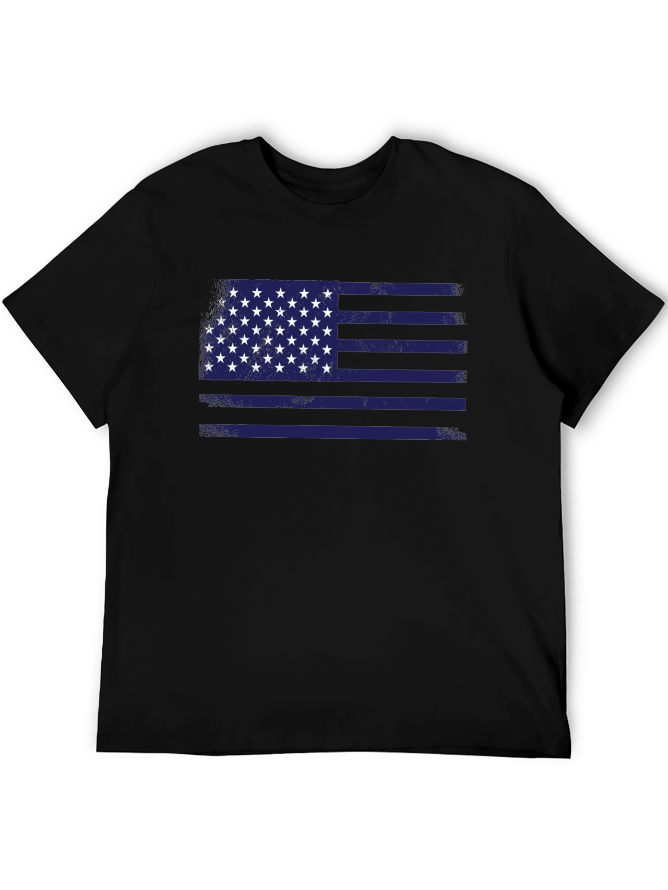 Distressed American Flag T-Shirt - Black