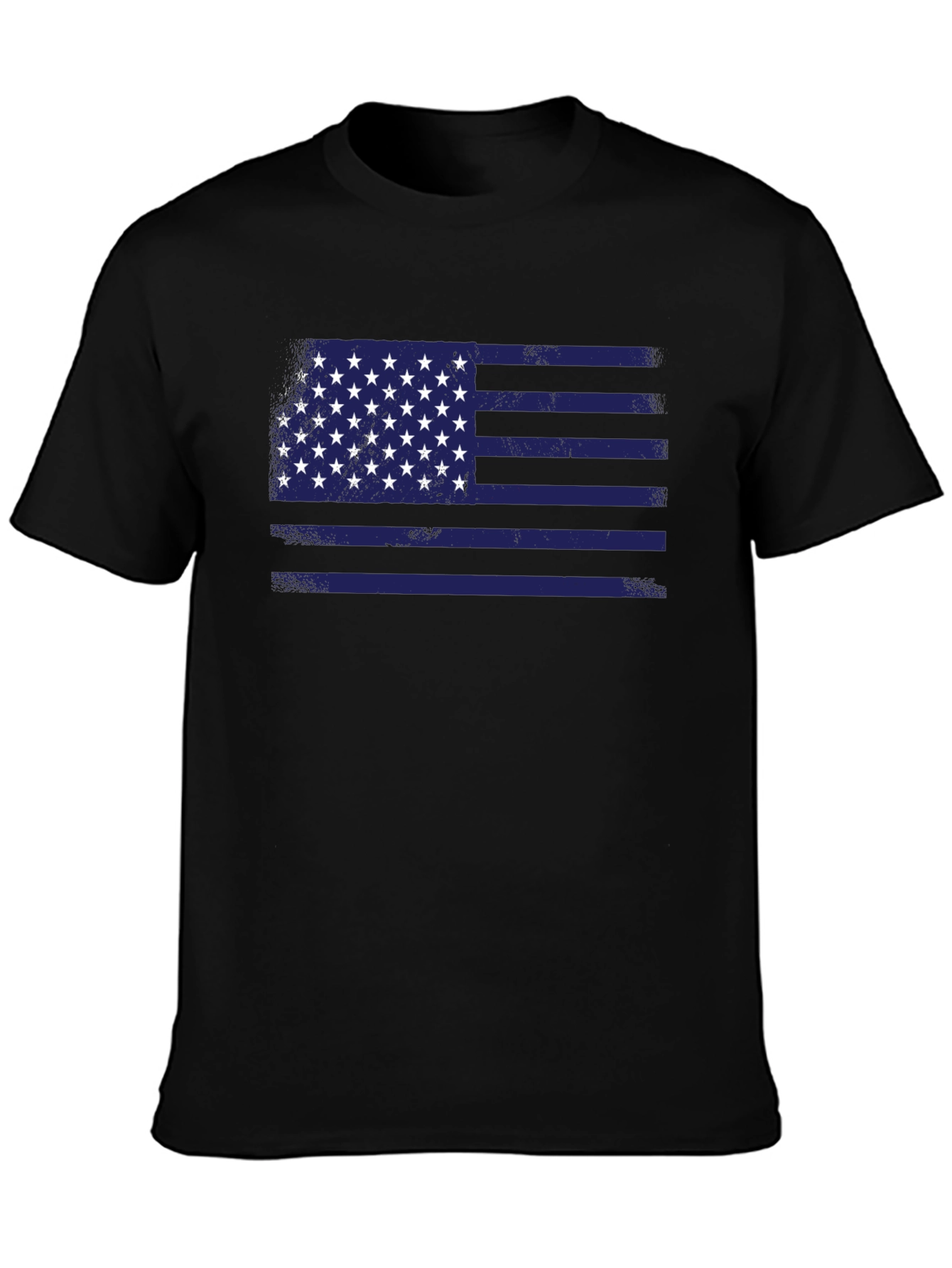 Distressed American Flag T-Shirt - Black