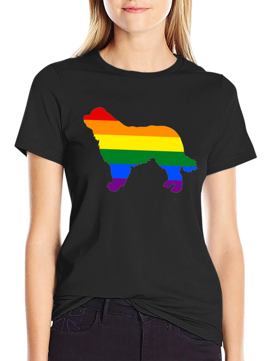 Rainbow Dog Silhouette Black T-Shirt