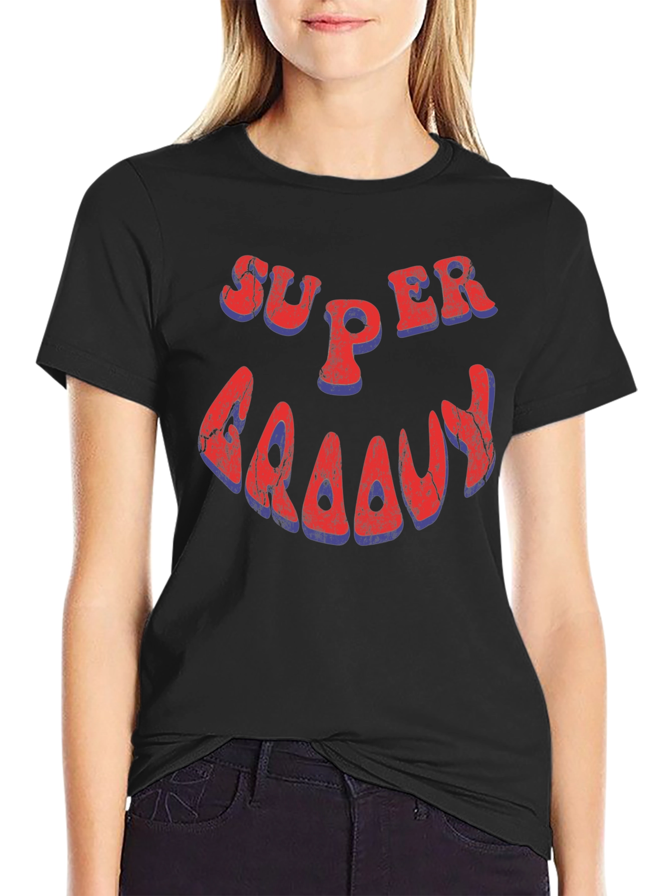Super Groovy Retro Style Black T-Shirt