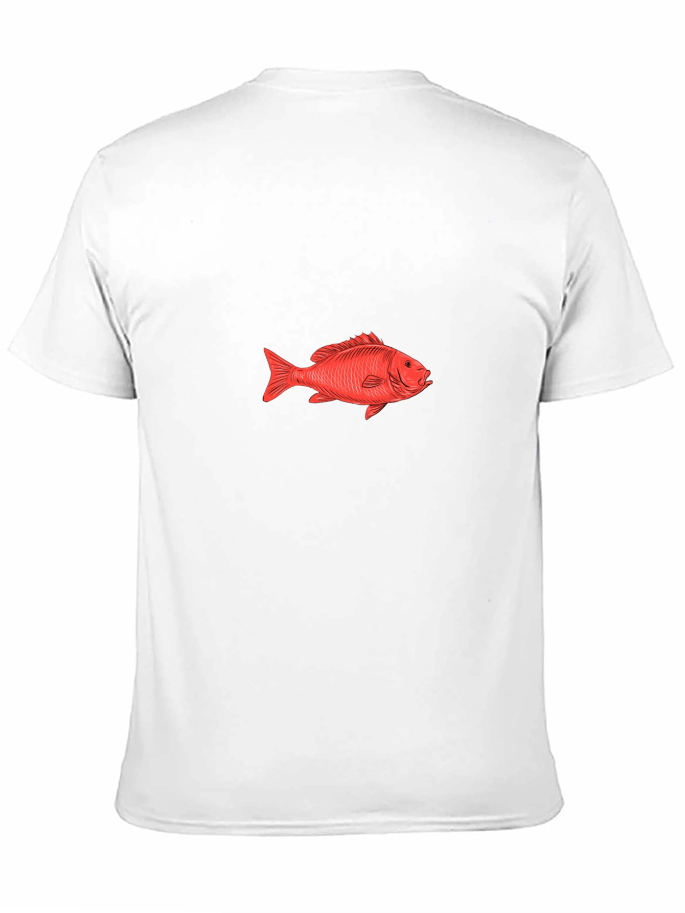 Red Fish Graphic Tee - Black Cotton T-Shirt