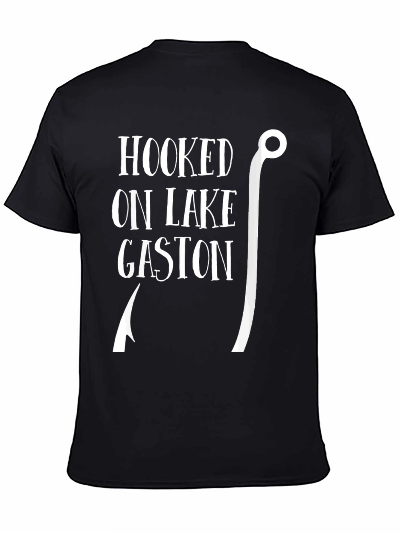Hooked On Lake Gaston Black Graphic Tee
