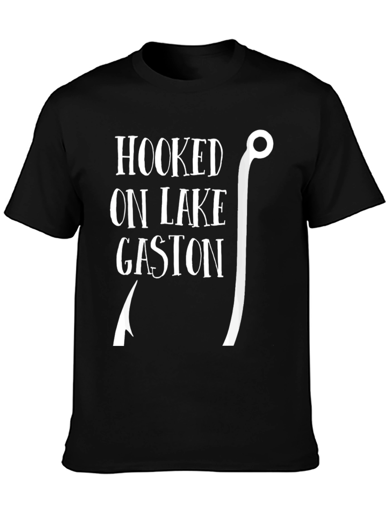 Hooked On Lake Gaston Black Graphic Tee