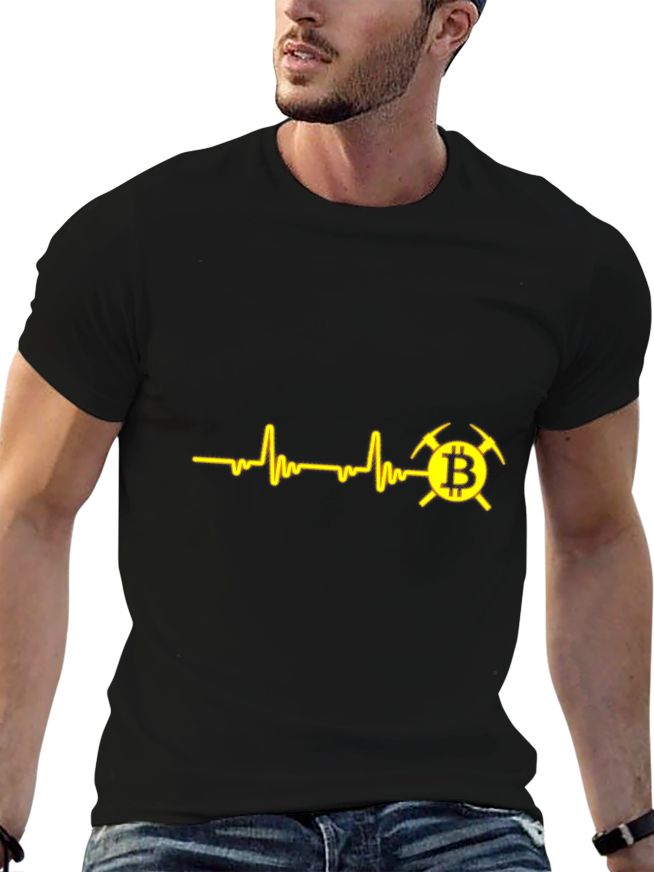 Bitcoin Miner T-Shirt - Crypto Heartbeat Design