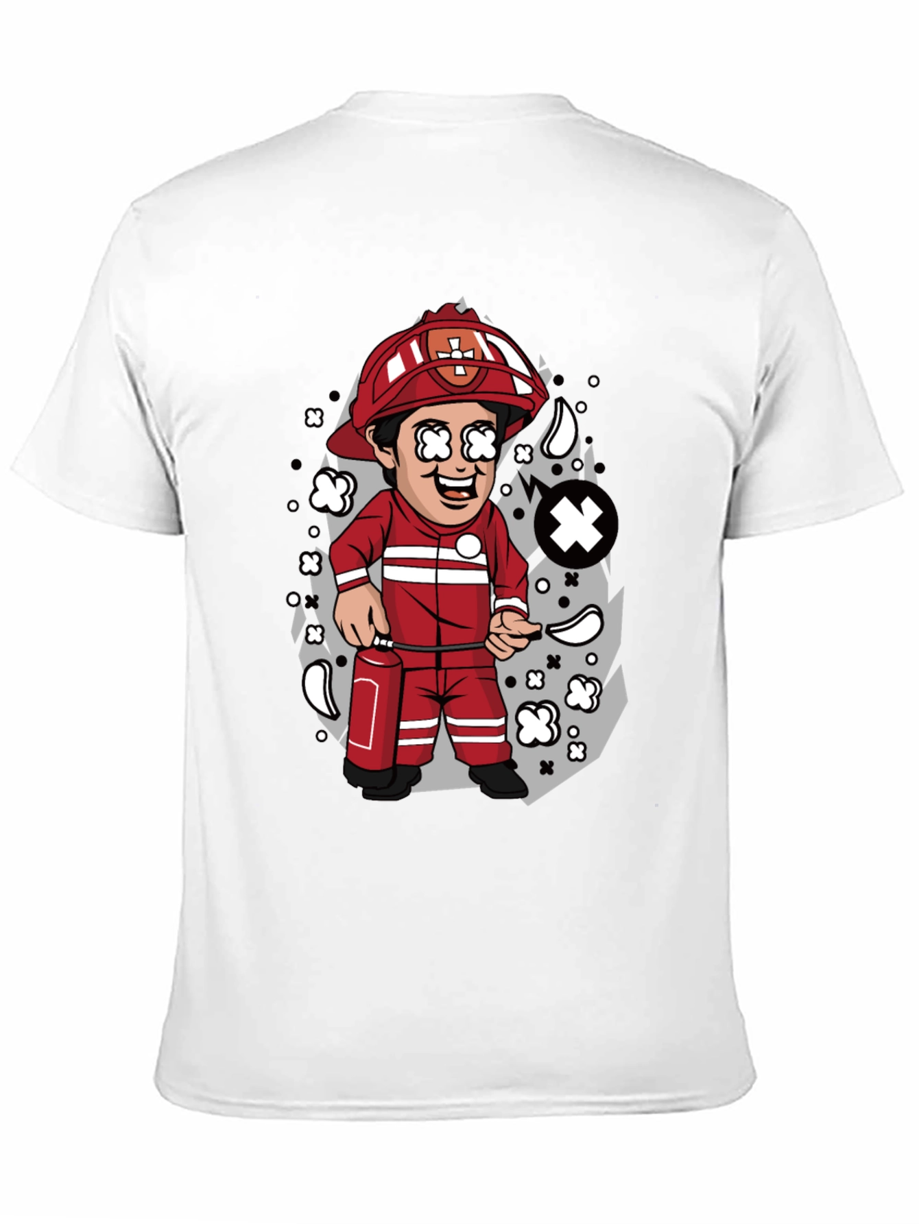 Cartoon Firefighter T-Shirt