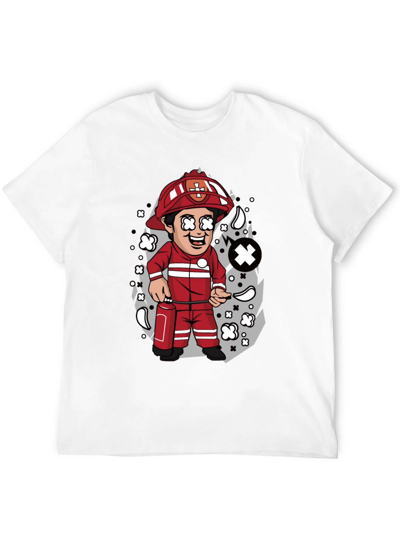 Cartoon Firefighter T-Shirt