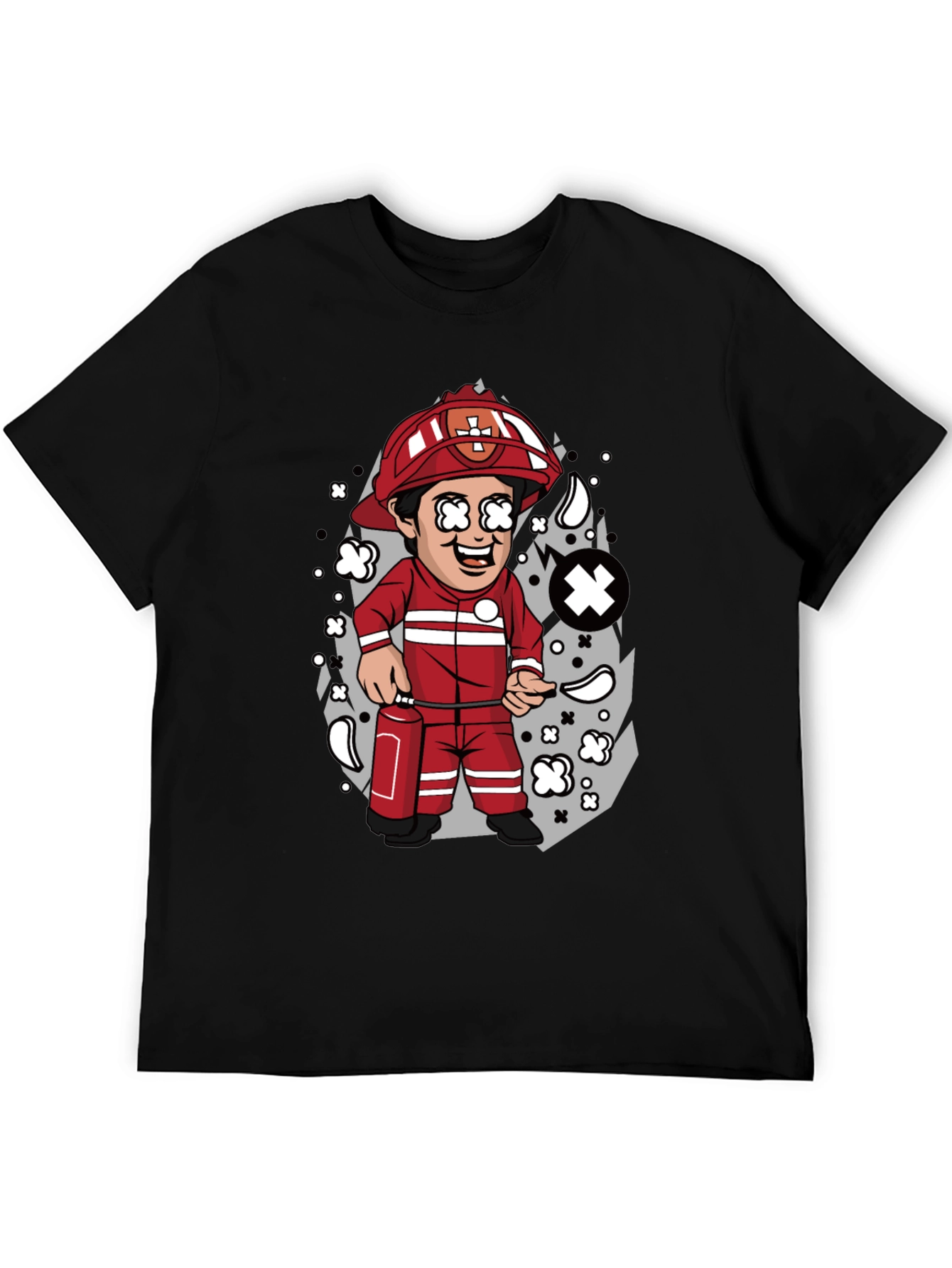 Cartoon Firefighter T-Shirt