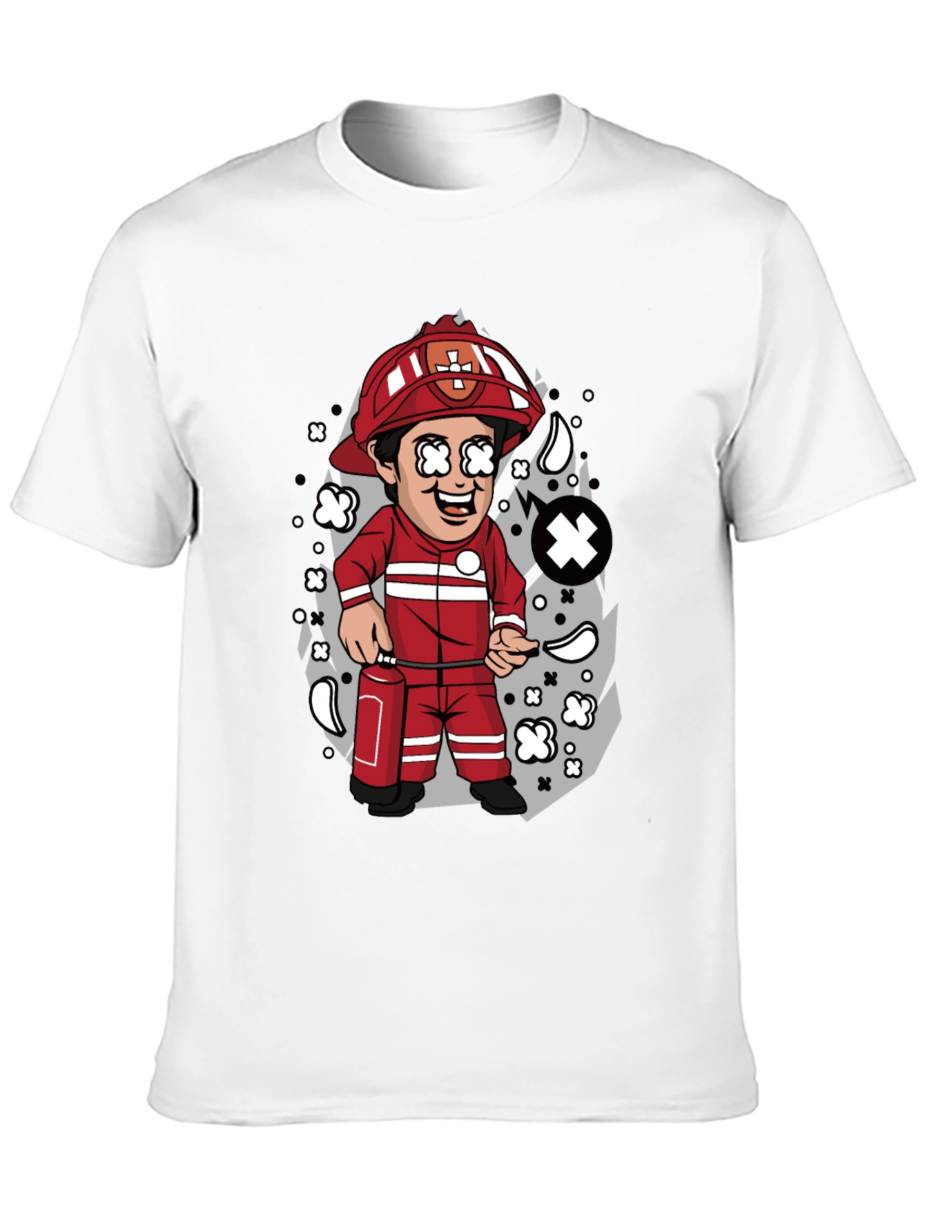 Cartoon Firefighter T-Shirt