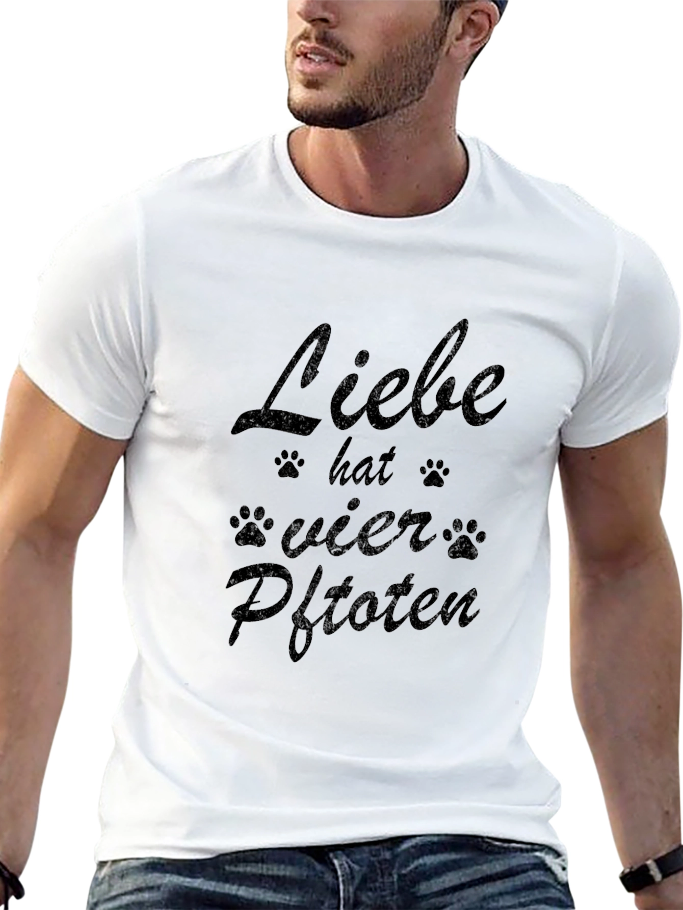Liebe hat vier Pfoten Black T-Shirt